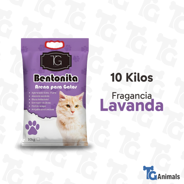 TG – Arena Para Gatos Bentonita Fragancia Lavanda - Imagen 3